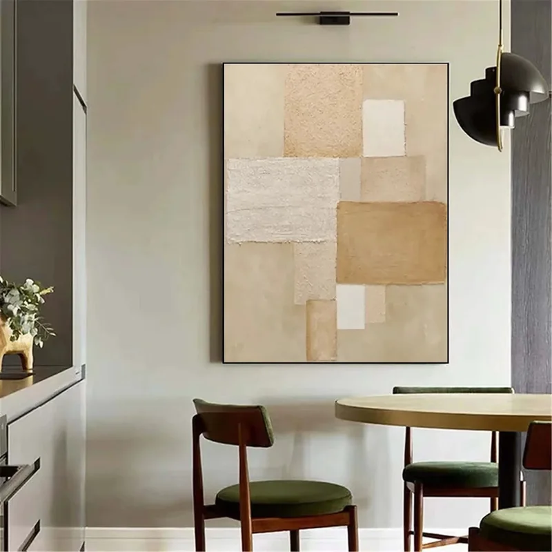 Neutral Beige Minimalist Painting - Abstract Wall Art for Wabi Sabi Interiors
