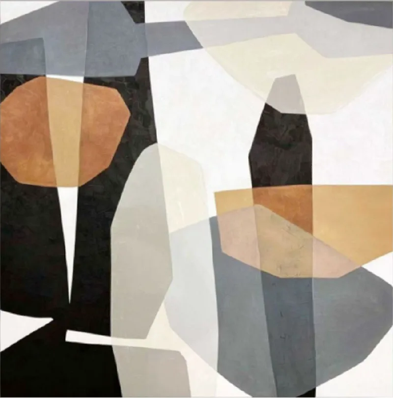 Black and White Canvas Wall Art - Minimalist Abstract Painting for Modern Living Spaces