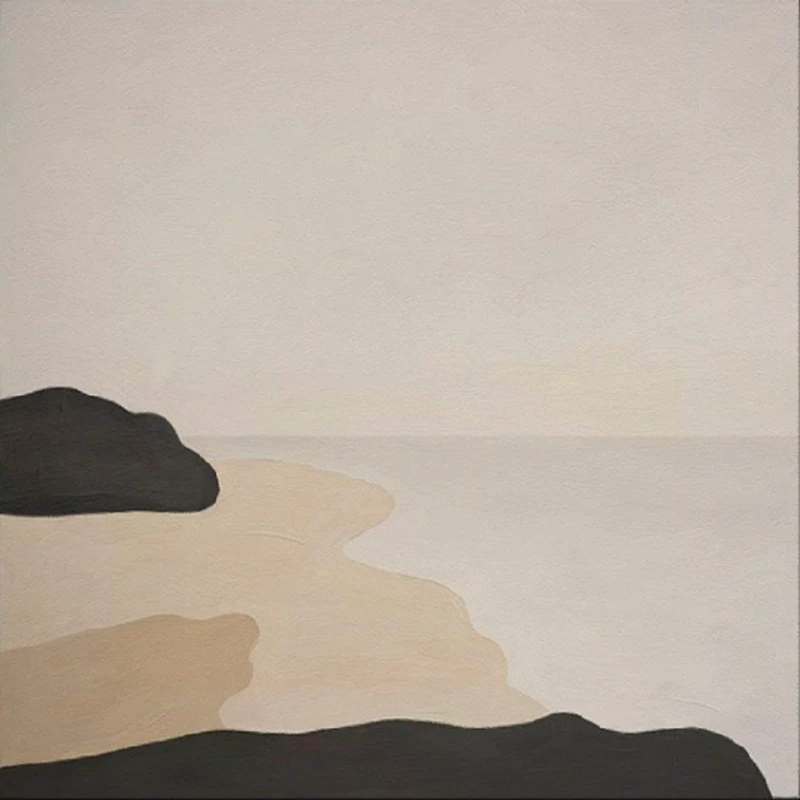 Beige and White Minimalist Canvas - Textured Wall Art for Bedroom or Living Room