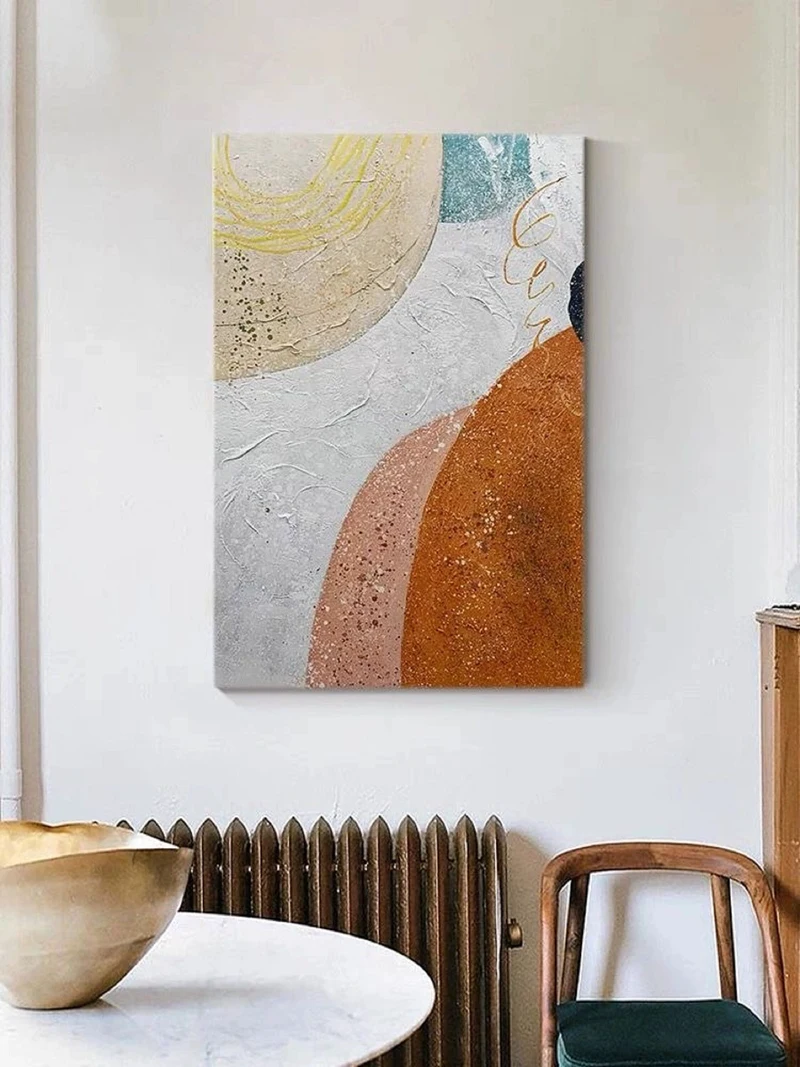 Large White and Beige Abstract Painting - Minimalist Canvas Art for Modern Wall Decor