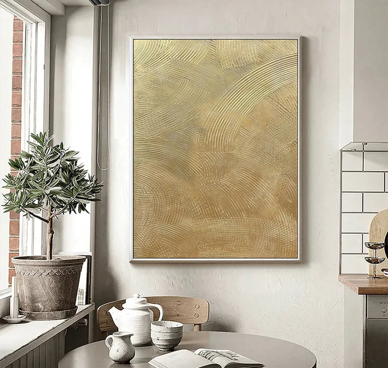 Large Neutral Abstract Canvas Art - Minimalist Textured Wall Painting for Entrance Decor