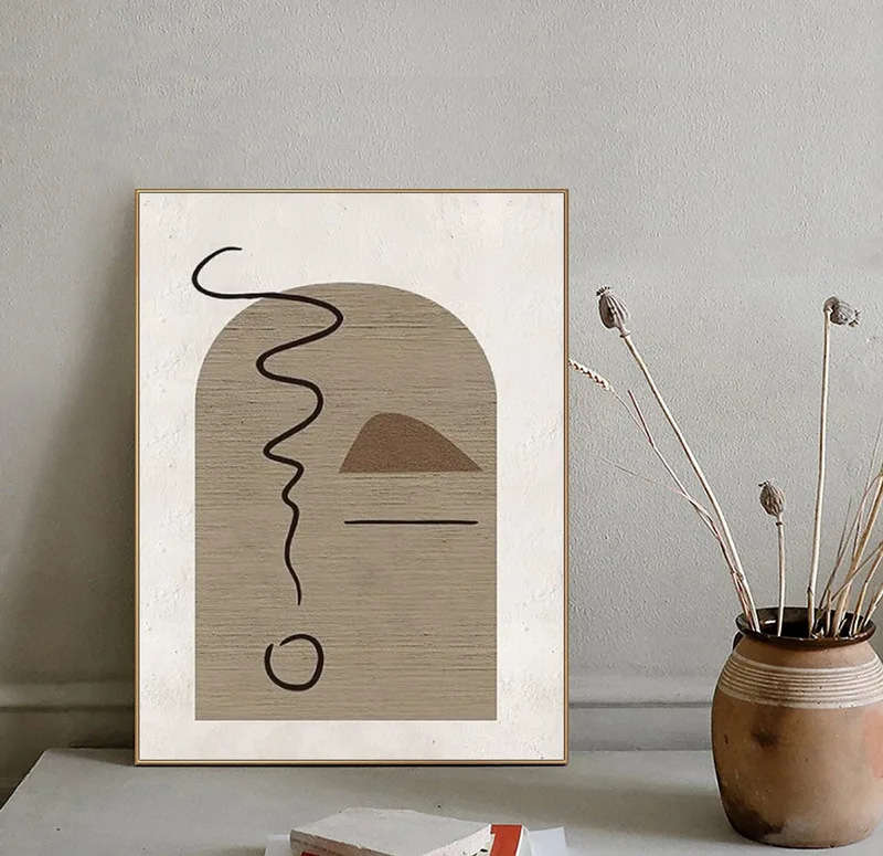 Modern Beige and White Abstract Painting - Wabi Sabi Canvas for Bedroom Decor