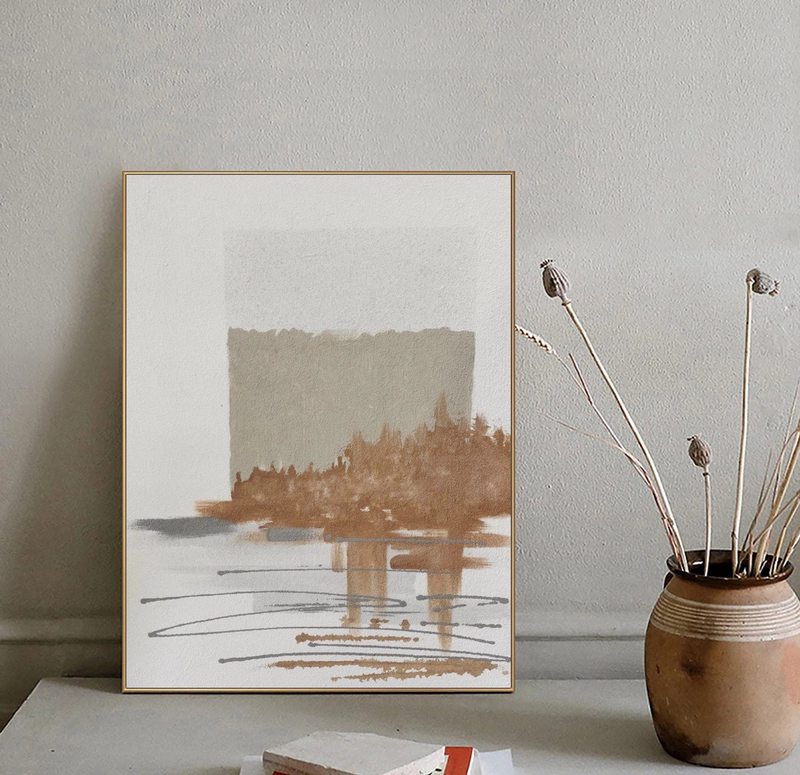 Beige and Brown Textured Canvas Art - Minimalist Abstract Painting for Neutral Homes