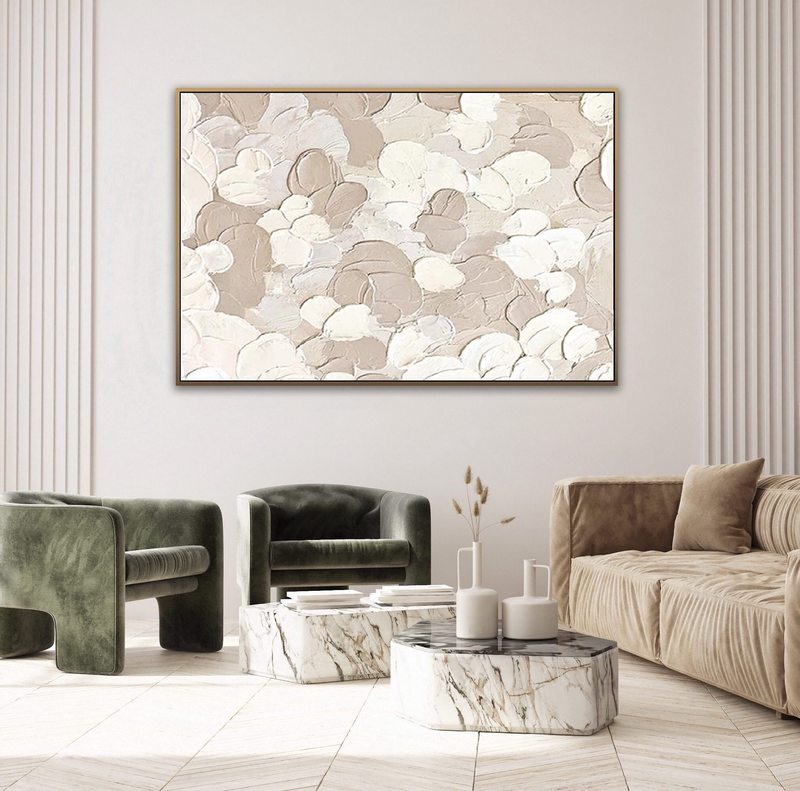 Gray and White Textured Wall Art - Minimalist Abstract Painting for Entrance Decor