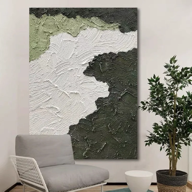 Terracotta Abstract Wall Art - 3D Textured Canvas Painting for Minimalist Decor