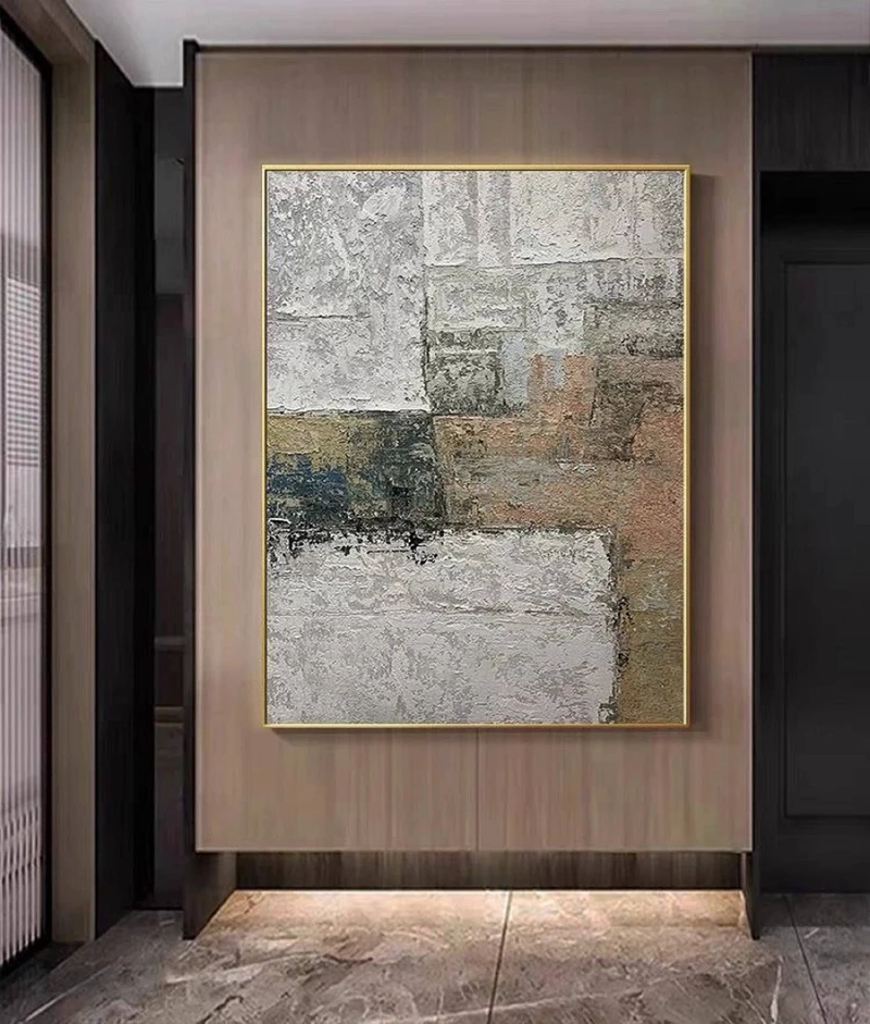 Neutral Abstract Textured Wall Art - Minimalist Canvas for Bedroom or Entryway