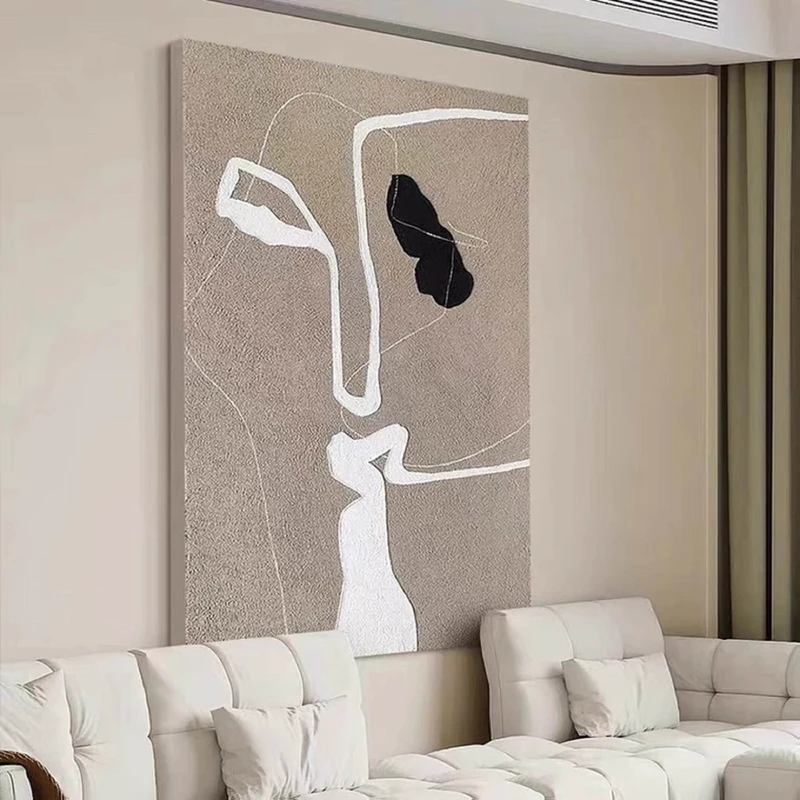 Beige Textured Wall Art - Minimalist Abstract Canvas Painting for Neutral Spaces