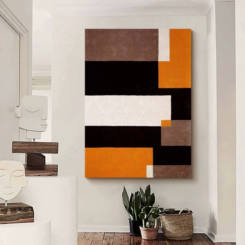 Black and White Abstract Canvas Painting - Textured Minimalist Wall Art for Modern Homes
