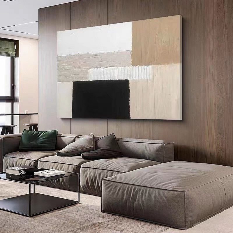 Beige and White Textured Abstract Art - Minimalist Wall Painting for Neutral Interiors
