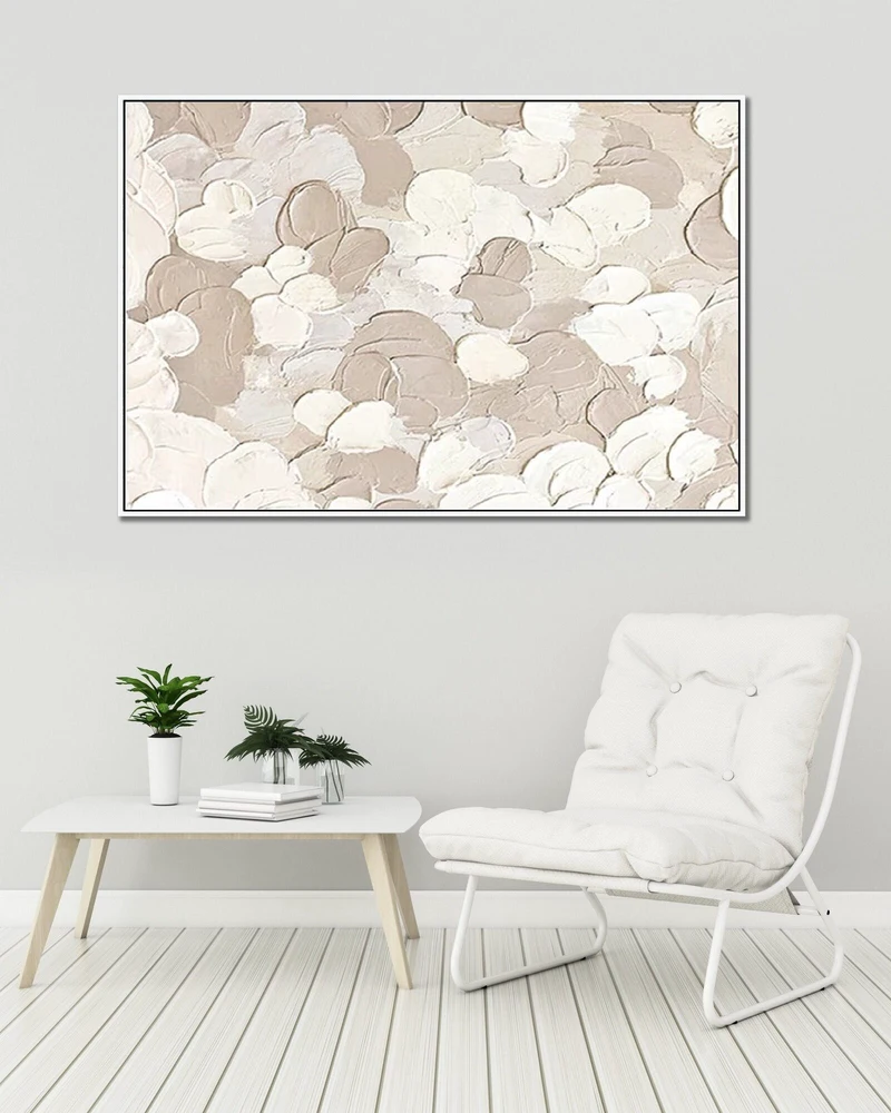 Gray and White Textured Wall Art - Minimalist Abstract Painting for Entrance Decor