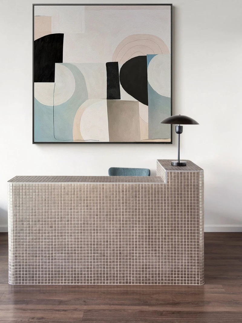 Beige and Pink Minimalist Wall Art - Custom Abstract Painting for Contemporary Decor