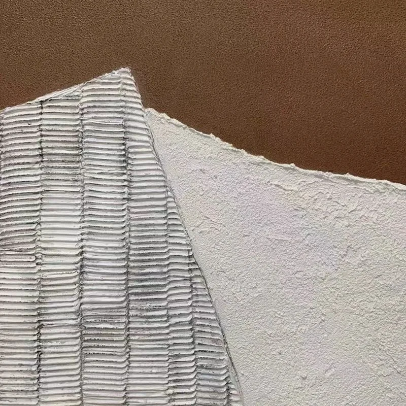 Gray and White Abstract Wall Art - Minimalist Textured Painting for Bedroom Decor