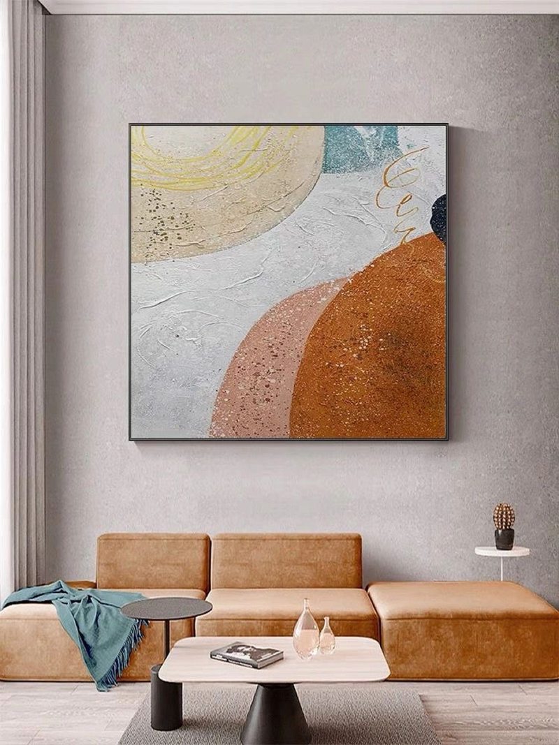 Large White and Beige Abstract Painting - Minimalist Canvas Art for Modern Wall Decor