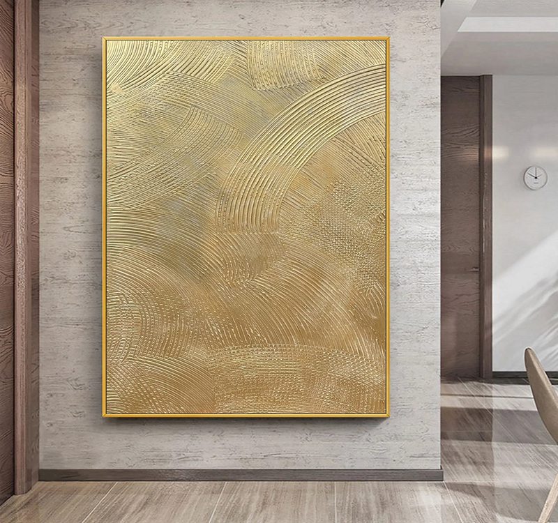 Large Neutral Abstract Canvas Art - Minimalist Textured Wall Painting for Entrance Decor