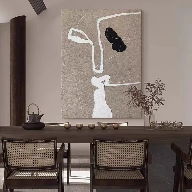 Beige Textured Wall Art - Minimalist Abstract Canvas Painting for Neutral Spaces