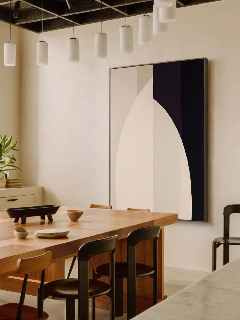 Abstract Black and White Canvas Art - Minimalist Painting for Contemporary Interiors
