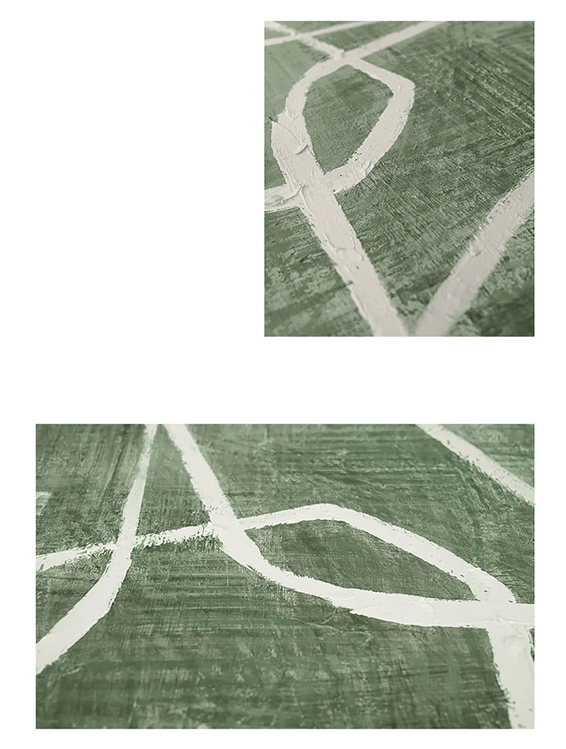 Green and White Minimalist Abstract Painting - Textured Canvas for Neutral Homes