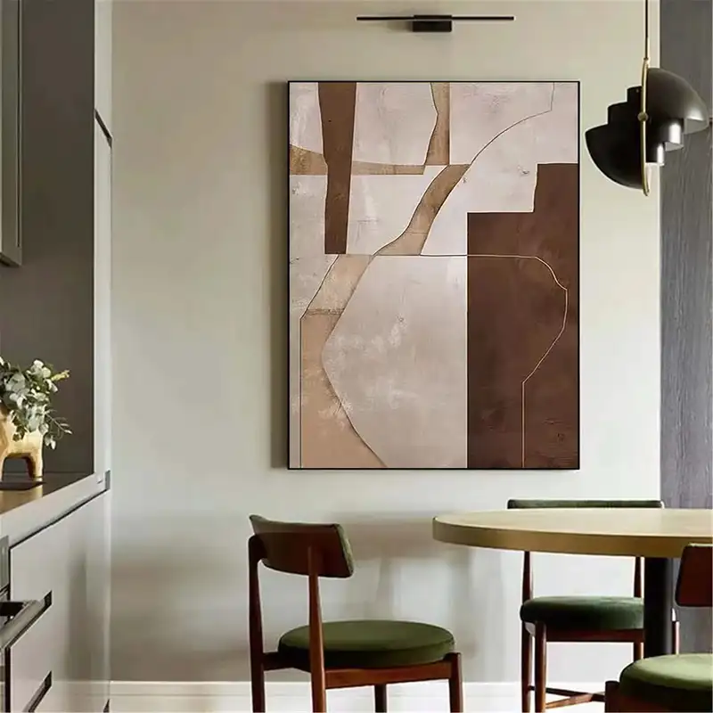 Neutral Minimalist Textured Wall Art | Wabi Sabi Brown Abstract Painting