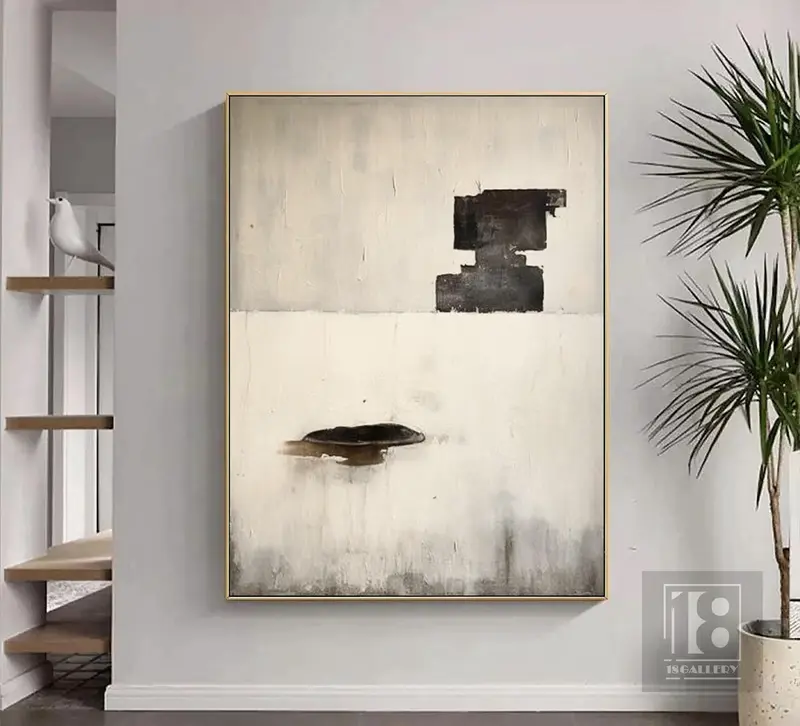 Original Black & White Abstract Painting | Textured Wabi Sabi Wall Art