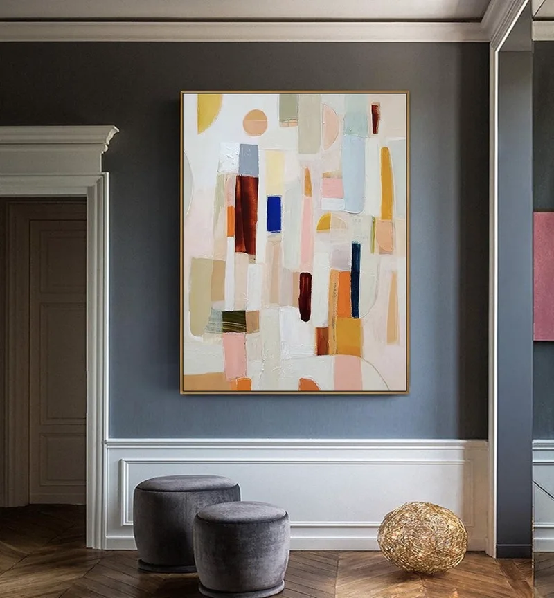 Neutral Abstract Painting | Large Textured Wall Art | Framed Canvas