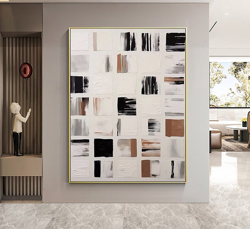 Black & White Textured Painting | Wabi Sabi Abstract Wall Art