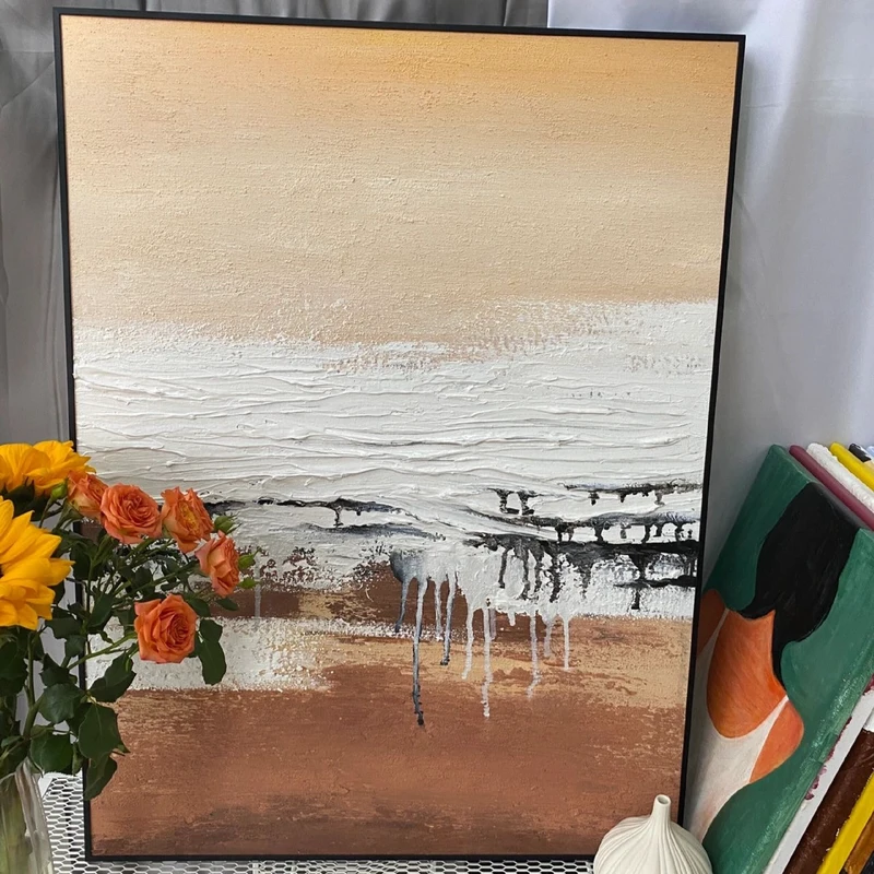 Ocean Painting | Sunset Canvas Wall Art | Seascape Oil Painting | Impressionist Art