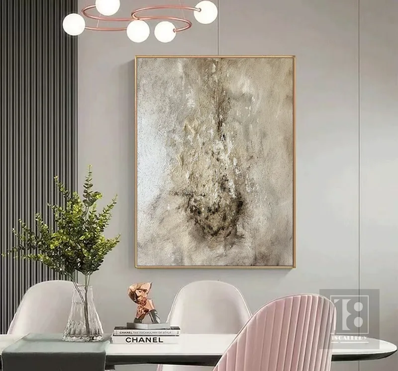 Large Neutral Abstract Painting | Textured Wabi Sabi Wall Art