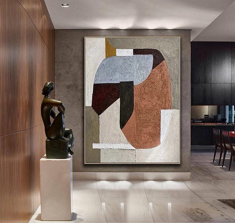 Wabi Sabi Minimalist Wall Art | Textured Abstract Painting | Neutral Decor