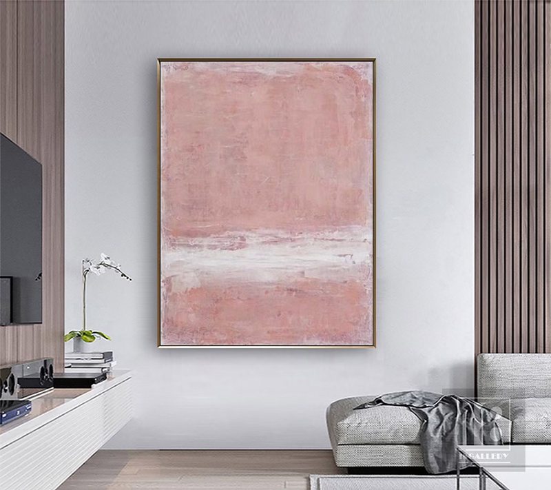 Pink Wabi Sabi Wall Art | Textured Abstract Painting | Neutral Decor