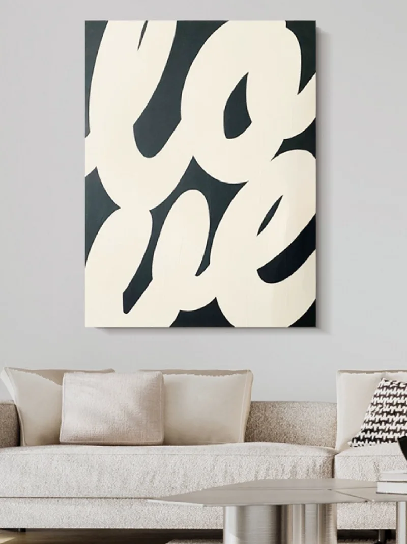 Black & White Abstract Painting | Large Textured Canvas Art | Contemporary Style