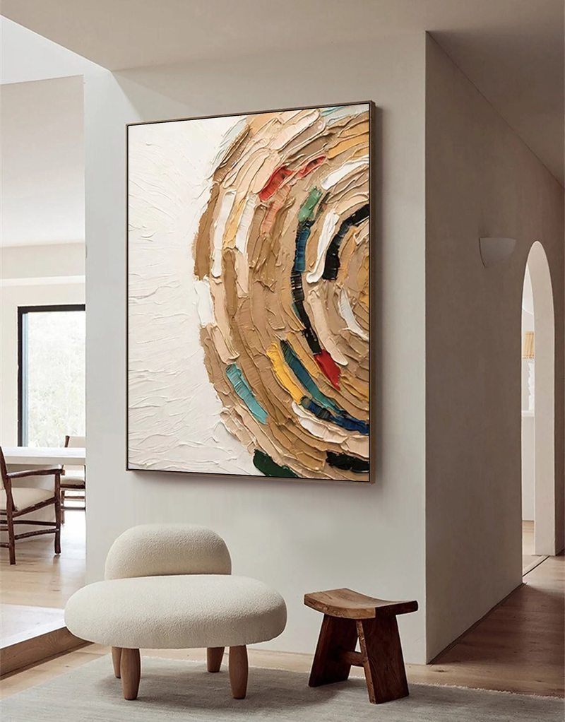 Brown Wabi Sabi Wall Art | Textured Abstract Painting | Neutral Decor