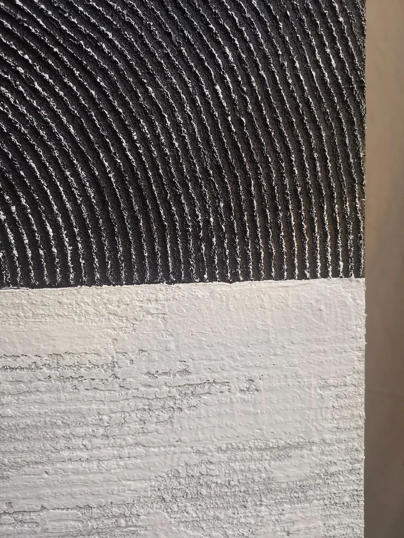 Black & White Abstract Art | Textured Canvas Painting | Framed Wall Art