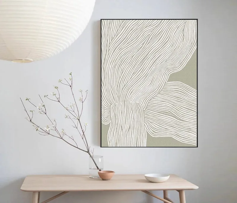 White Ocean Wave Abstract Painting | White Textured Canvas Art | Sea Painting
