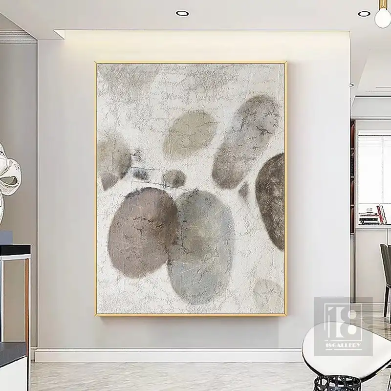 Neutral Gray & White Minimalist Painting | Abstract Wabi Sabi Canvas Art