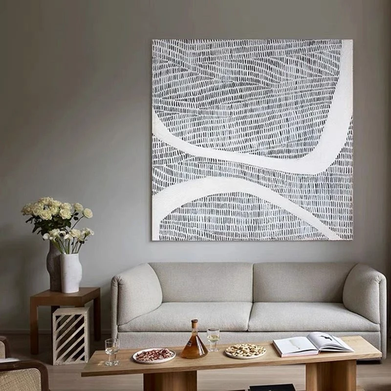 Original Black & White Abstract Painting | Textured Wall Art | Minimalist