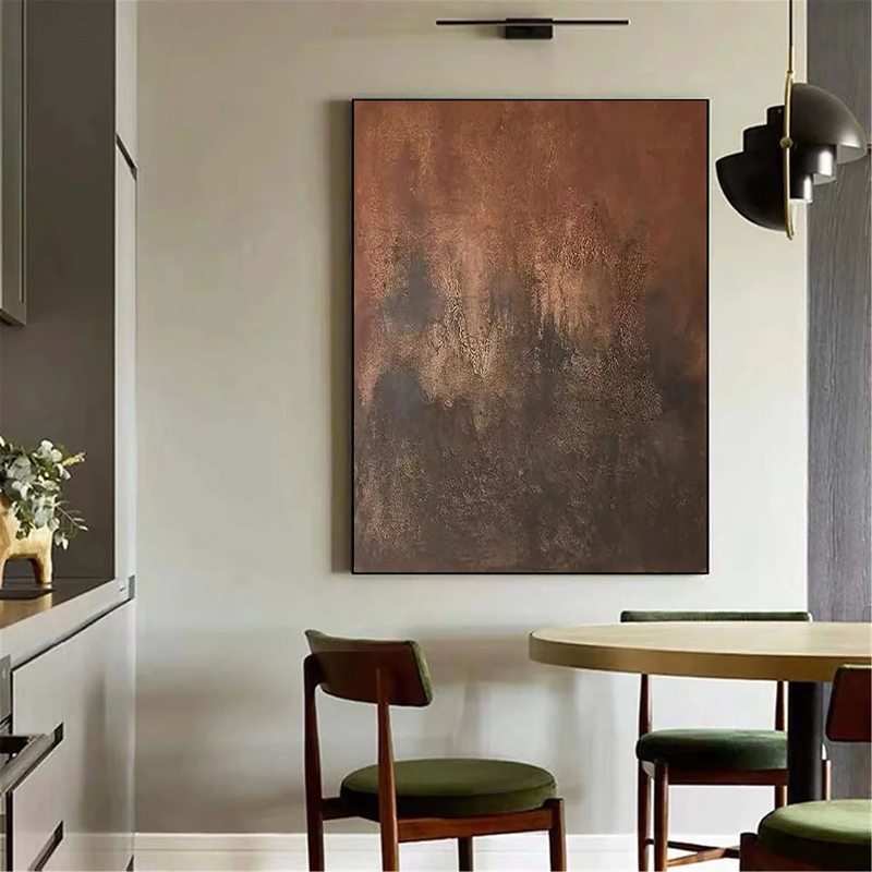 Wabi Sabi Abstract Wall Art | Large Brown Minimalist Painting