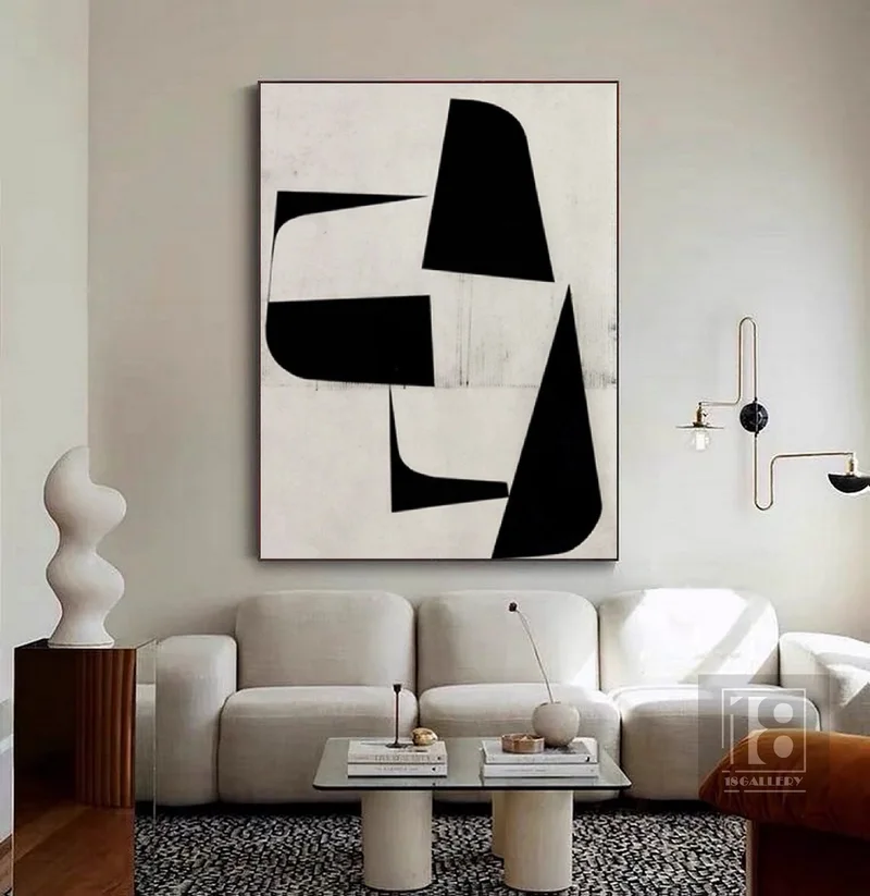 Original Black and White Abstract Painting | Textured Wabi Sabi Wall Art