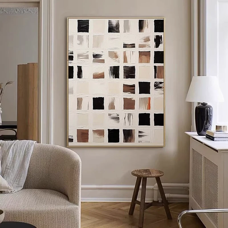 Black & White Textured Abstract Painting | Minimalist Wabi Sabi Wall Art