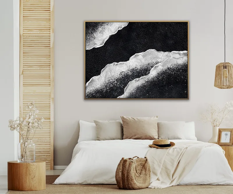 Black & White 3D Textured Wall Art | Original Abstract Painting on Canvas
