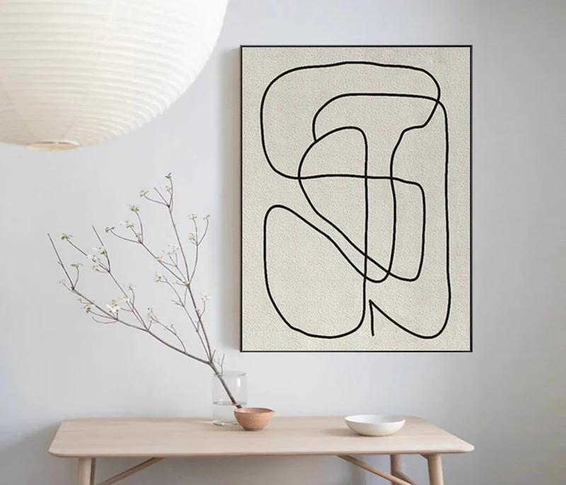 White Textured Abstract Painting | Wabi Sabi Minimalist Wall Art Decor