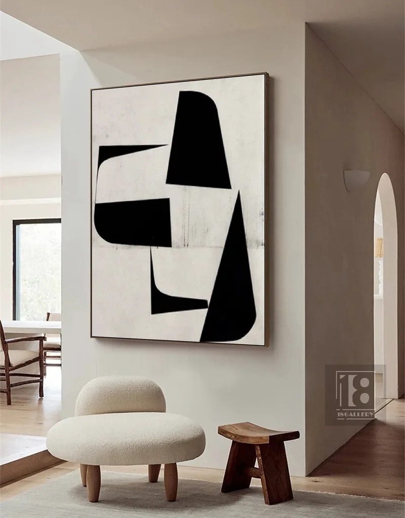 Original Black and White Abstract Painting | Textured Wabi Sabi Wall Art