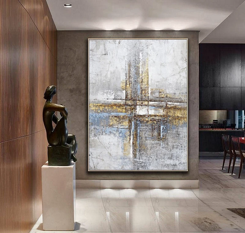 Modern Abstract Oil Painting | Textured Canvas Art for Bedroom or Living Room