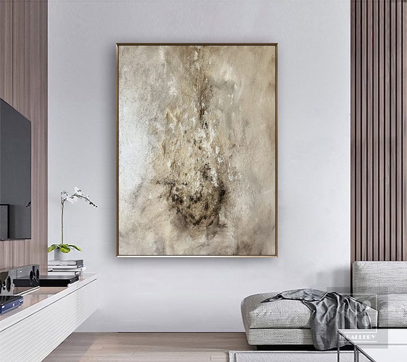 Large Neutral Abstract Painting | Textured Wabi Sabi Wall Art