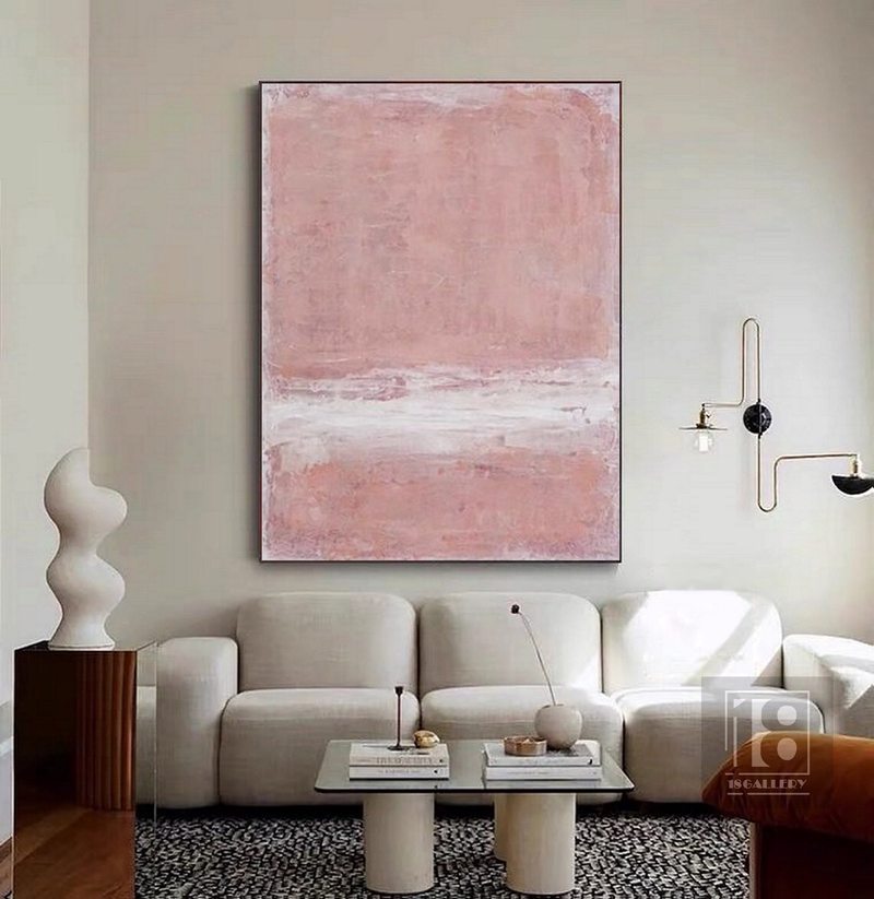 Pink Wabi Sabi Wall Art | Textured Abstract Painting | Neutral Decor