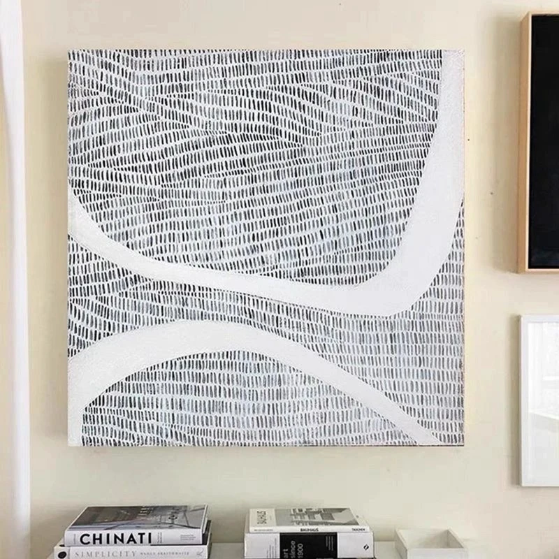 Original Black & White Abstract Painting | Textured Wall Art | Minimalist