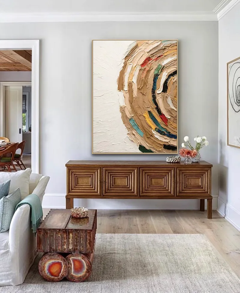 Brown Wabi Sabi Wall Art | Textured Abstract Painting | Neutral Decor