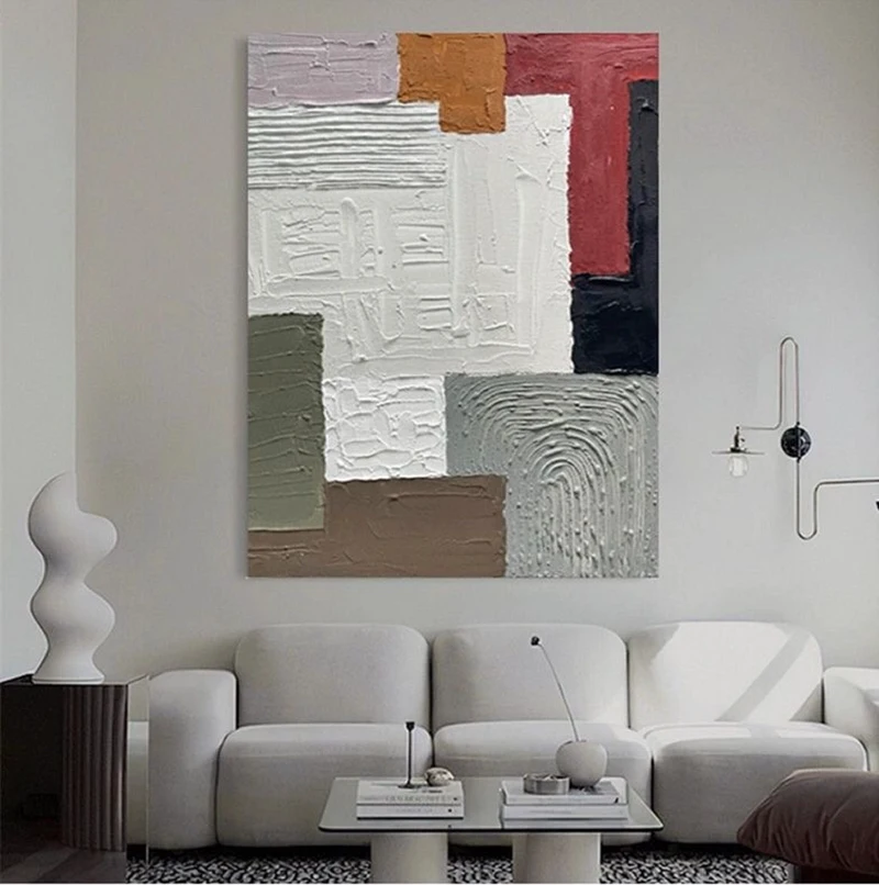 Original Beige & White Ocean Beach Abstract Painting | Textured Canvas Art
