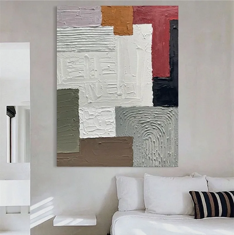 Original Beige & White Ocean Beach Abstract Painting | Textured Canvas Art