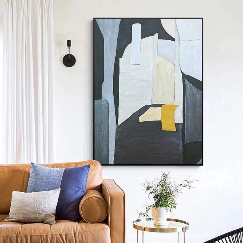 Large Ocean Oil Painting | Blue Sea Landscape Canvas | White Wave Art