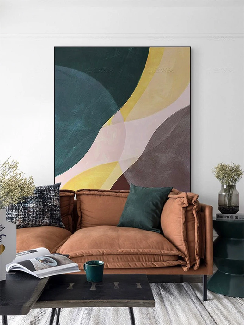Original Green & Brown Abstract Painting | Minimalist Canvas Art | Custom Oil